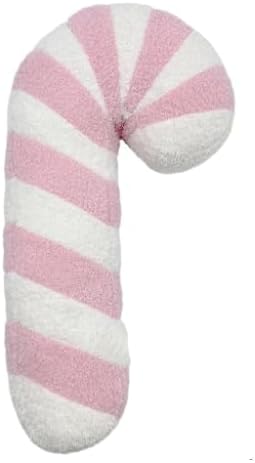 Christmas Candy Cane Plush Throw PillowCandy Throw Pillow Christmas Decorations Soft Fluffy Candy Cane Pillow Stuffed Lollipop Plush Pillows Gifts for Home Decor Sofa Cushion (17.71 inch)