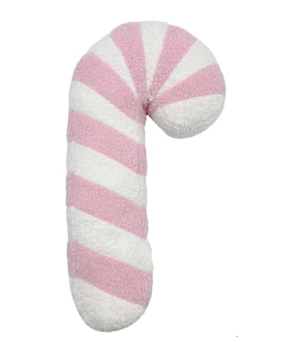 Christmas Candy Cane Plush Throw PillowCandy Throw Pillow Christmas Decorations Soft Fluffy Candy Cane Pillow Stuffed Lollipop Plush Pillows Gifts for Home Decor Sofa Cushion (17.71 inch)