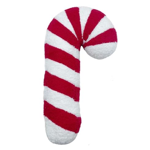 Christmas Candy Cane Plush Throw PillowCandy Throw Pillow Christmas Decorations Soft Fluffy Candy Cane Pillow Stuffed Lollipop Plush Pillows Gifts for Home Decor Sofa Cushion (17.71 inch)
