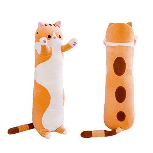 Shangman Long Cat Plush Pillow Stuffed Animal Toy Gift for Kids Grey 19.6in