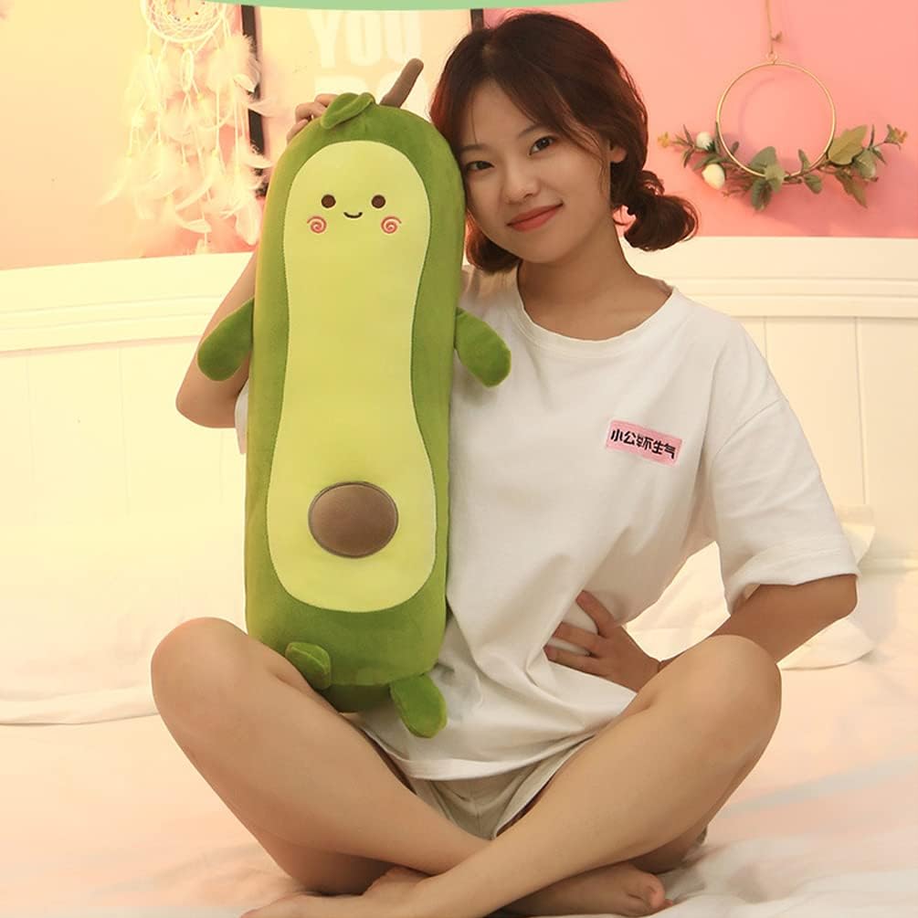 MMTTAO Long Avocado Stuffed Animal 22 Inch Avocado Plush Toy Cute Stuffies Kawaii Food Fruit Plushies Pillow Cuddle Plushie Hugging Plush Pillow Gifts for Kids Boys Girls Home Bedroom Decor, 22Inches