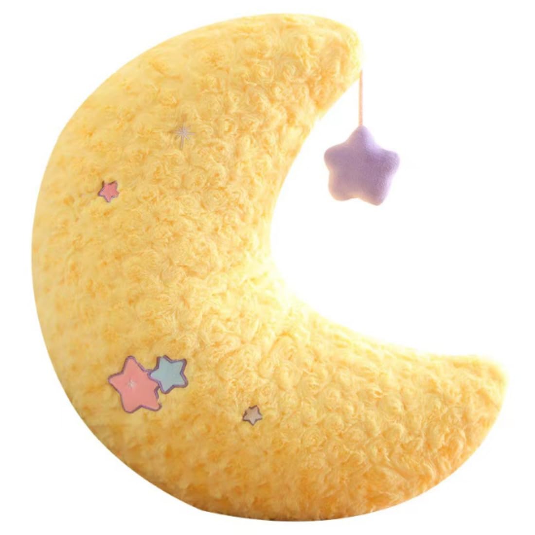 Star/Moon Pillows，20" Decorative Star Shaped Throw Pillow，Soft Bedside Sofa Pillows，for Home Decoration as Birthday (Pink Moon)