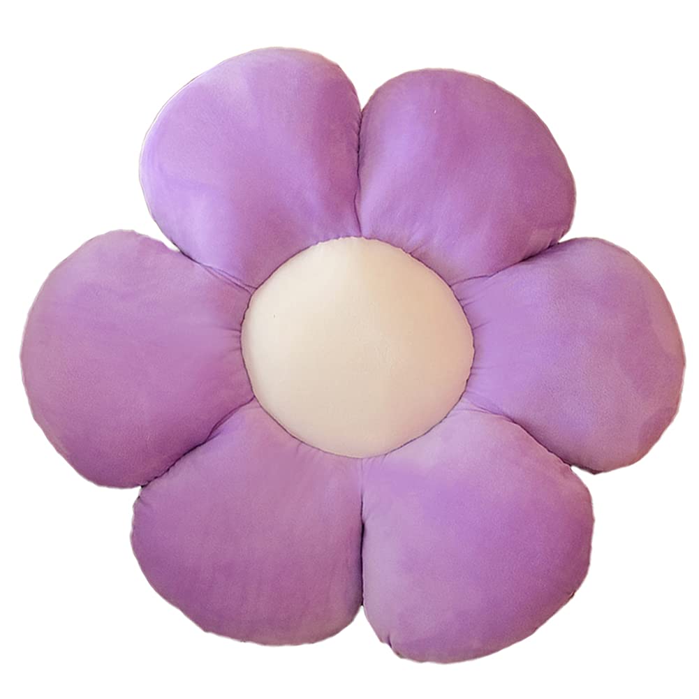 lannery Flower Plush Throw Pillows, Flower Floor Pillow Seating Cushion Toy for Reading, Room, Watching TV (11.8", White-2)