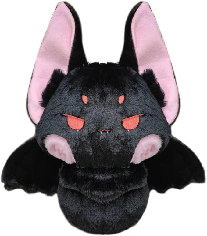 Cuddly Gray Bat Plush Pillow Gothic Furry Bat Stuffed Gifts/13.7''