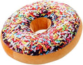 15.7" 3D Sprinkle Donut Throw Pillow Soft Round Donut Pillow Plush Stuffed Doughnut Cake Cushion Food Stuffed Throw Pillow for Home Decor Kids Gift (Brown)