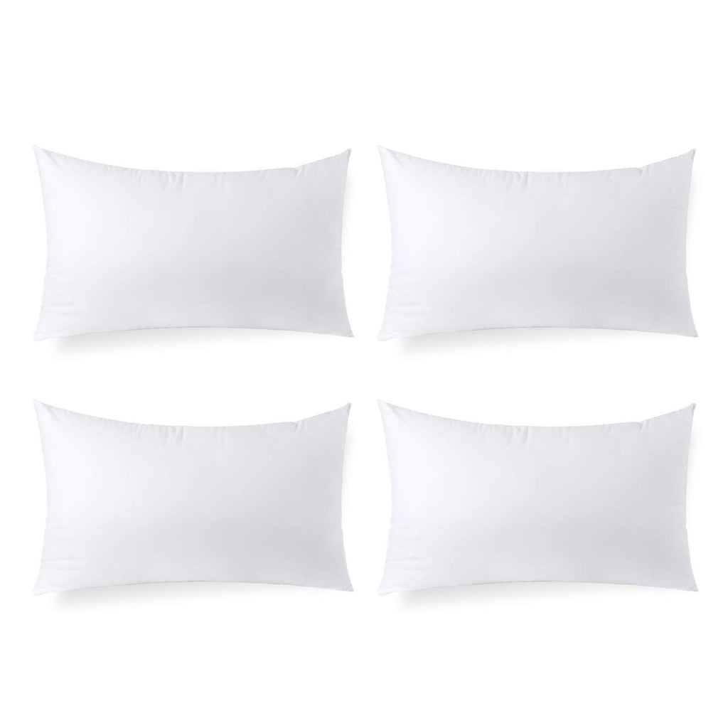 Calibrate Timing 16 x 16 inches Pillow Inserts, Set of 4 Hypoallergenic Brushed Microfiber Liner Down Alternative Filled Square Cushion Throw Pillow