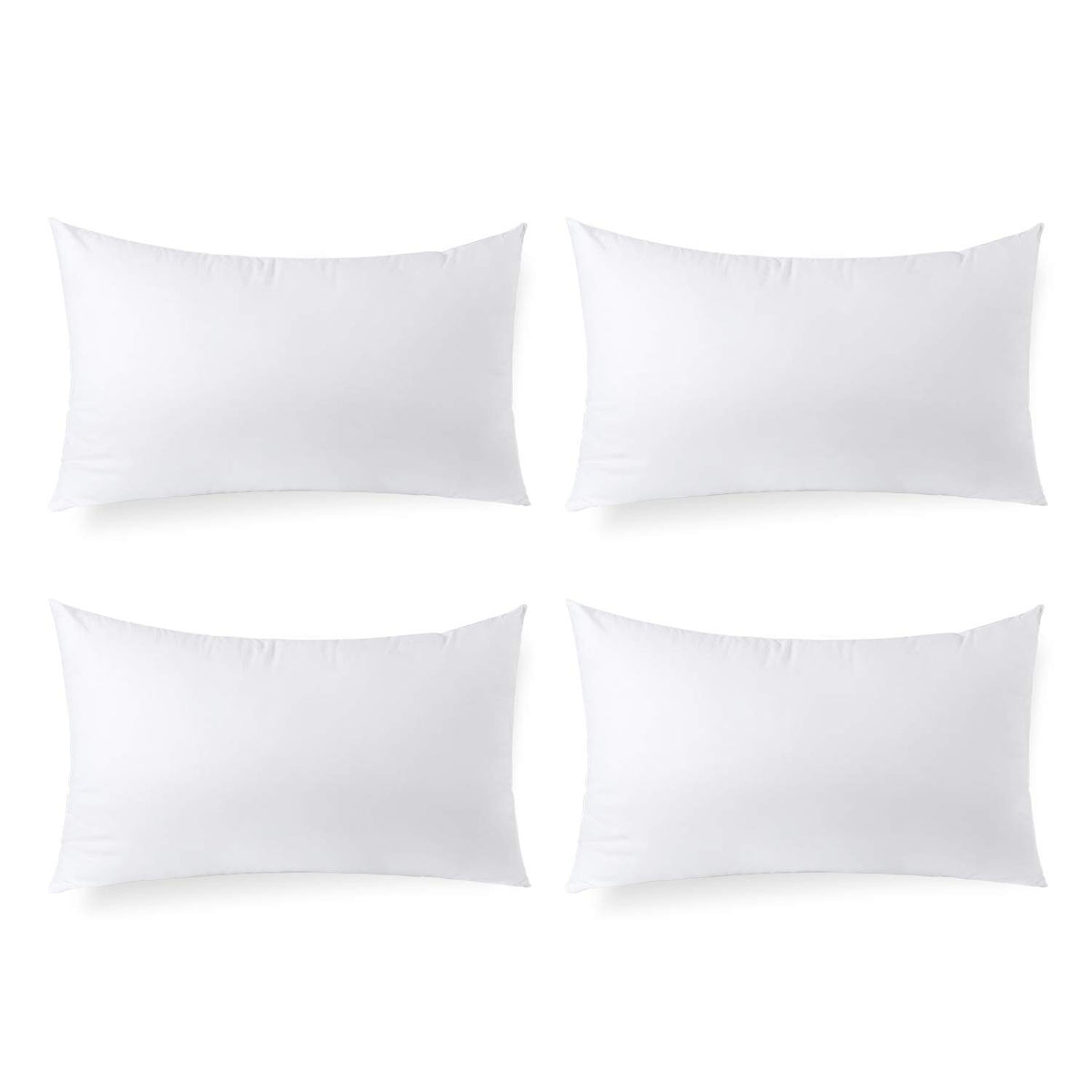 Calibrate Timing 16 x 16 inches Pillow Inserts, Set of 4 Hypoallergenic Brushed Microfiber Liner Down Alternative Filled Square Cushion Throw Pillow