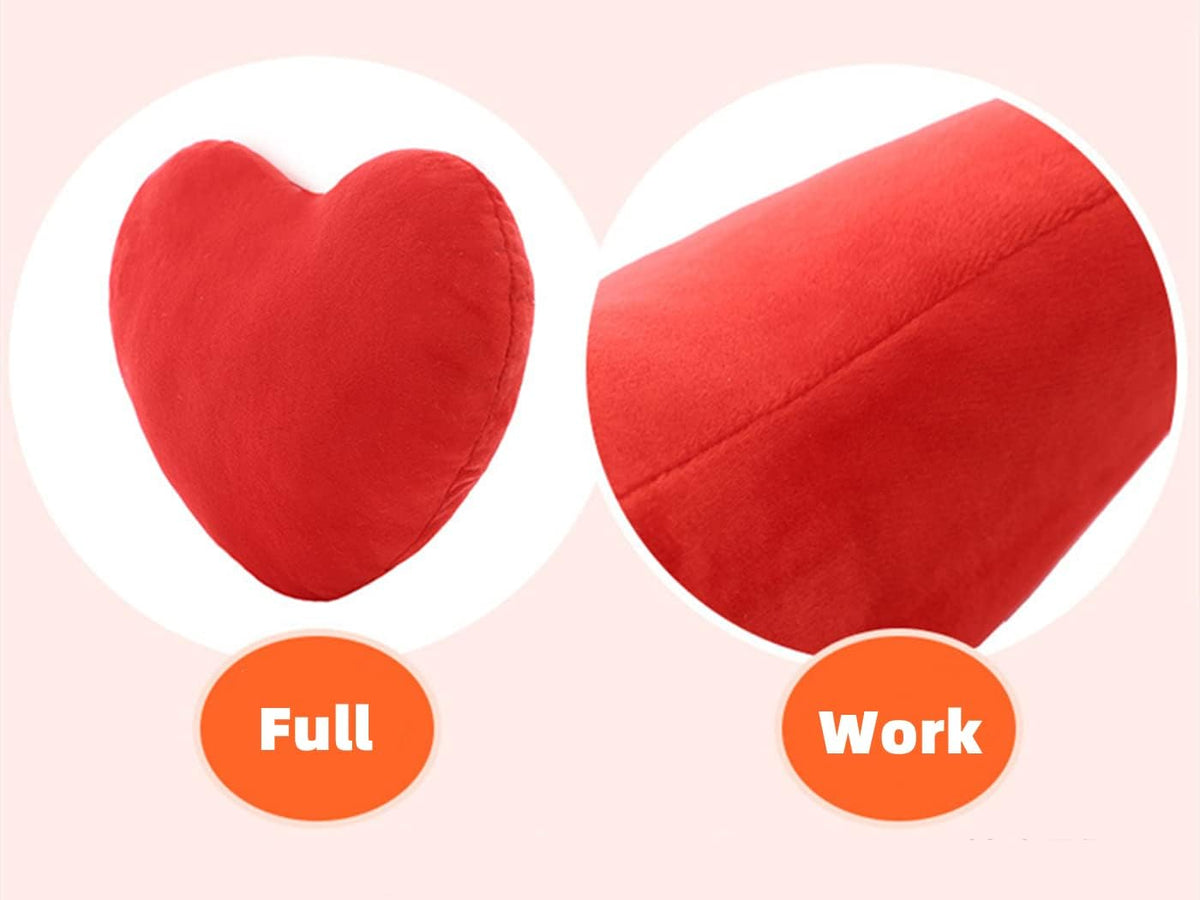 S_SSOY Plush Pillow Heart Shape Cushion Fluffy Throw Pillows Decorative Back Cushions for Friends Valentine's Day (Light Yellow)