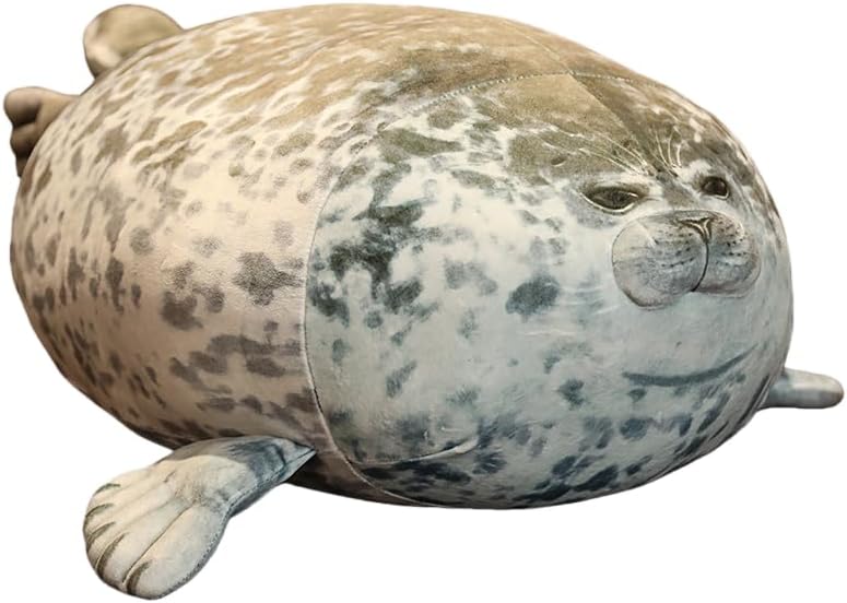 1 Piece Sea Lion Shaped Plush Throw Pillow Grey Chair Cushion Cute Pillows King Size Couch Pillow Funny Decorative Bed Pillows Fashion Seating Cushions with Bedroom Decoration (Grey, 60cm-730g)