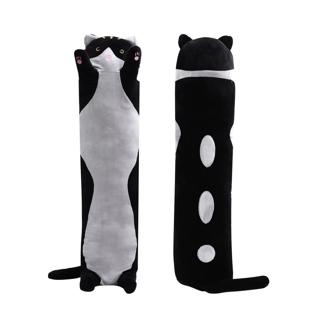 Shangman Long Cat Plush Pillow Stuffed Animal Toy Gift for Kids Grey 19.6in
