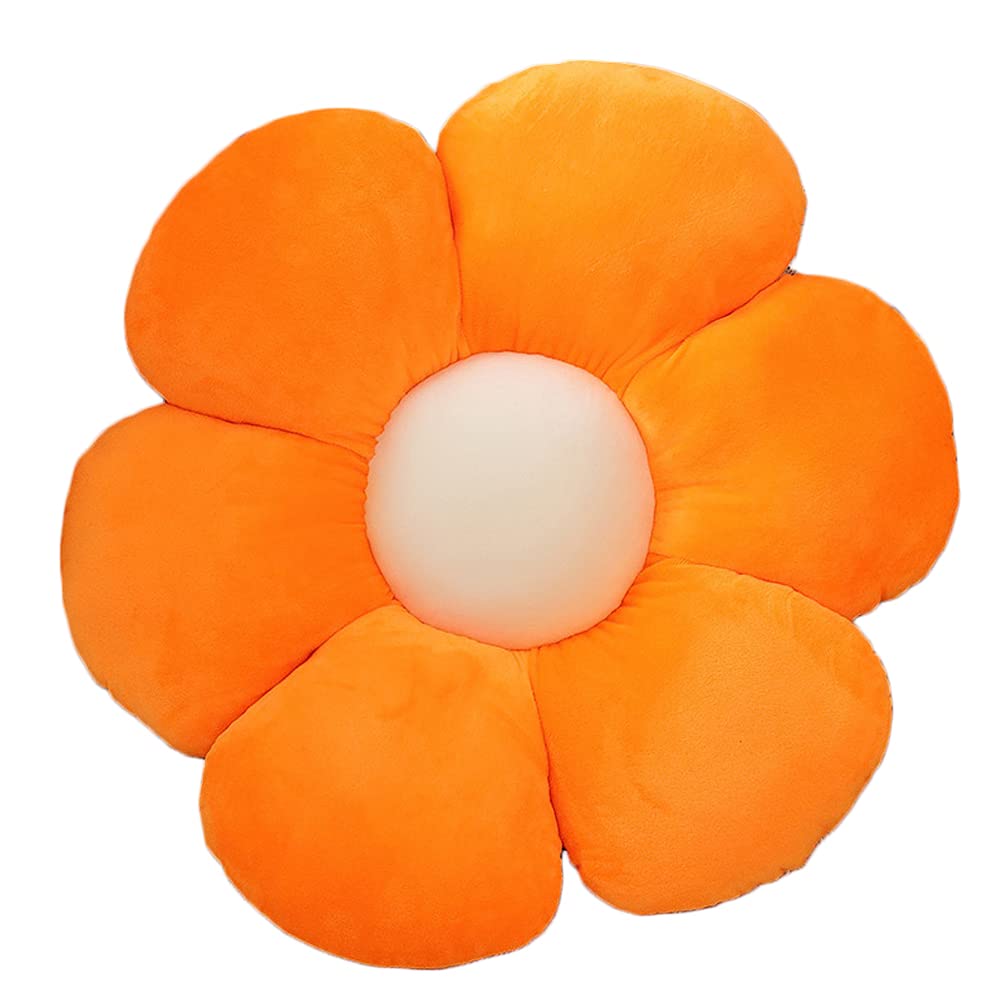 lannery Flower Plush Throw Pillows, Flower Floor Pillow Seating Cushion Toy for Reading, Room, Watching TV (11.8", White-2)