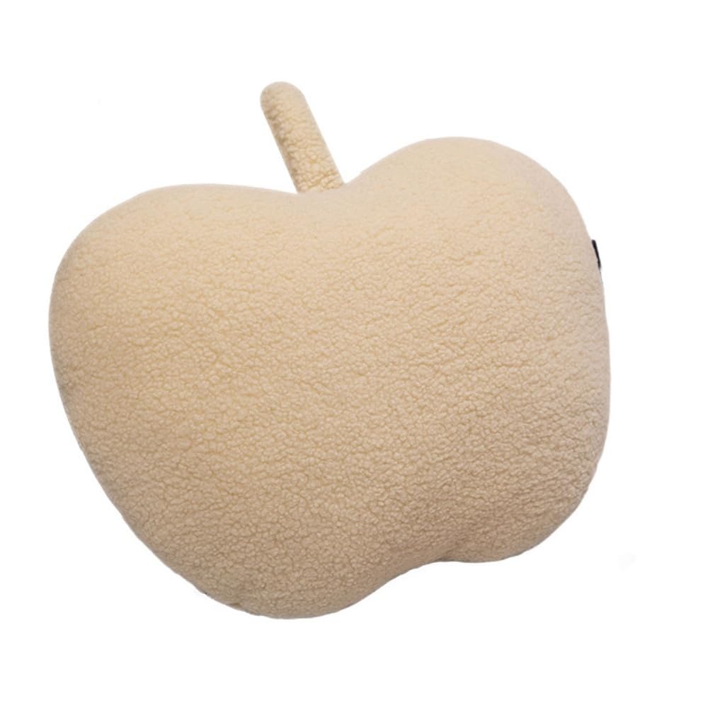 Cute Apple Shaped Pillow,3D Red Apple Plush Cushion Christmas Eve Throw Pillow,Fruit Throw Pillow Cute Red Apple Shaped Fun Home Decor of Fruit Themed Shaped Cushions (Black)