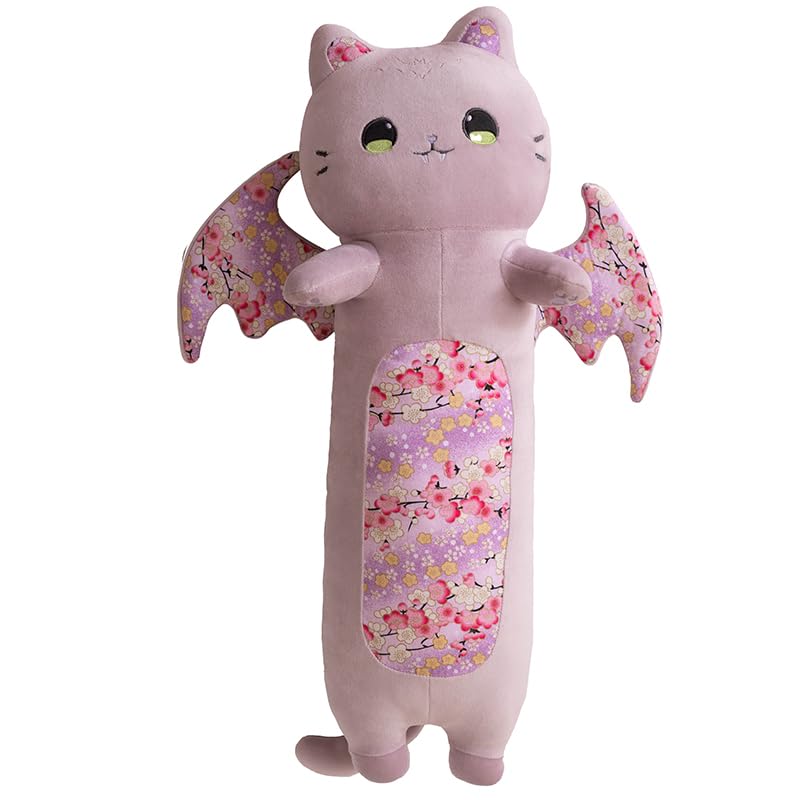 Cuddly Gray Bat Plush Pillow Gothic Furry Bat Stuffed Gifts/13.7''