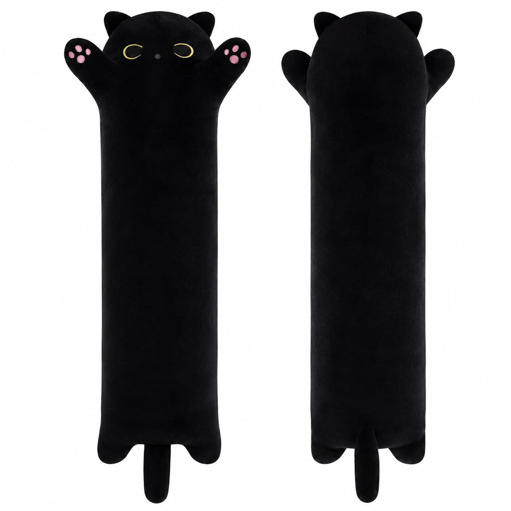 Cat Soft Plush Pillow Cute Cat Plush, Long Stuffed Cat Toy Kitten Gift for Kids Girlfriend(50CM,White)