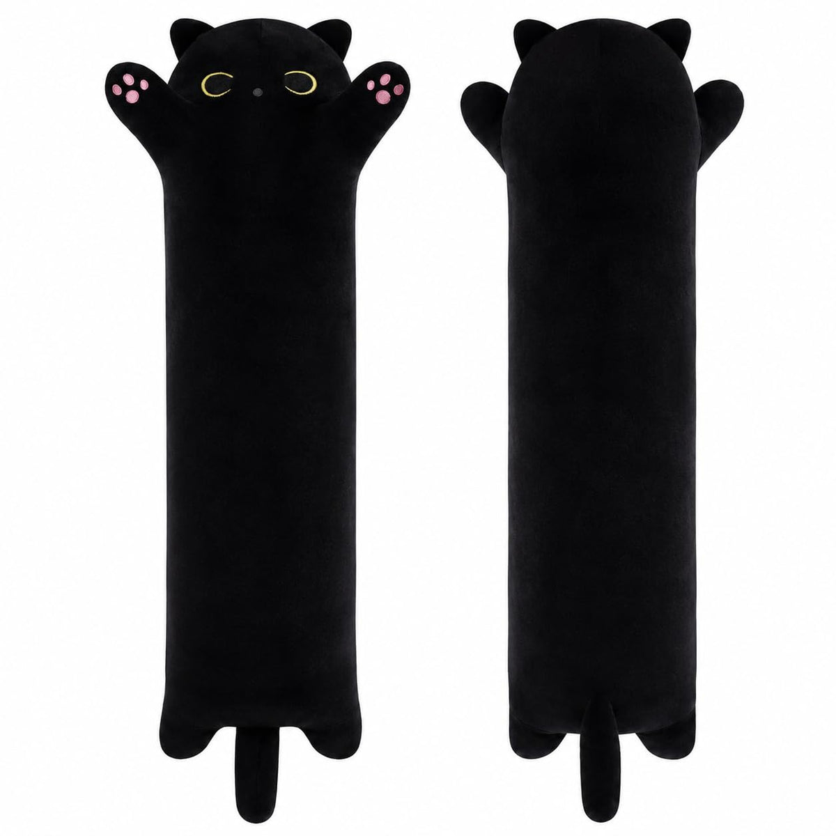 Cat Soft Plush Pillow Cute Cat Plush, Long Stuffed Cat Toy Kitten Gift for Kids Girlfriend(50CM,White)