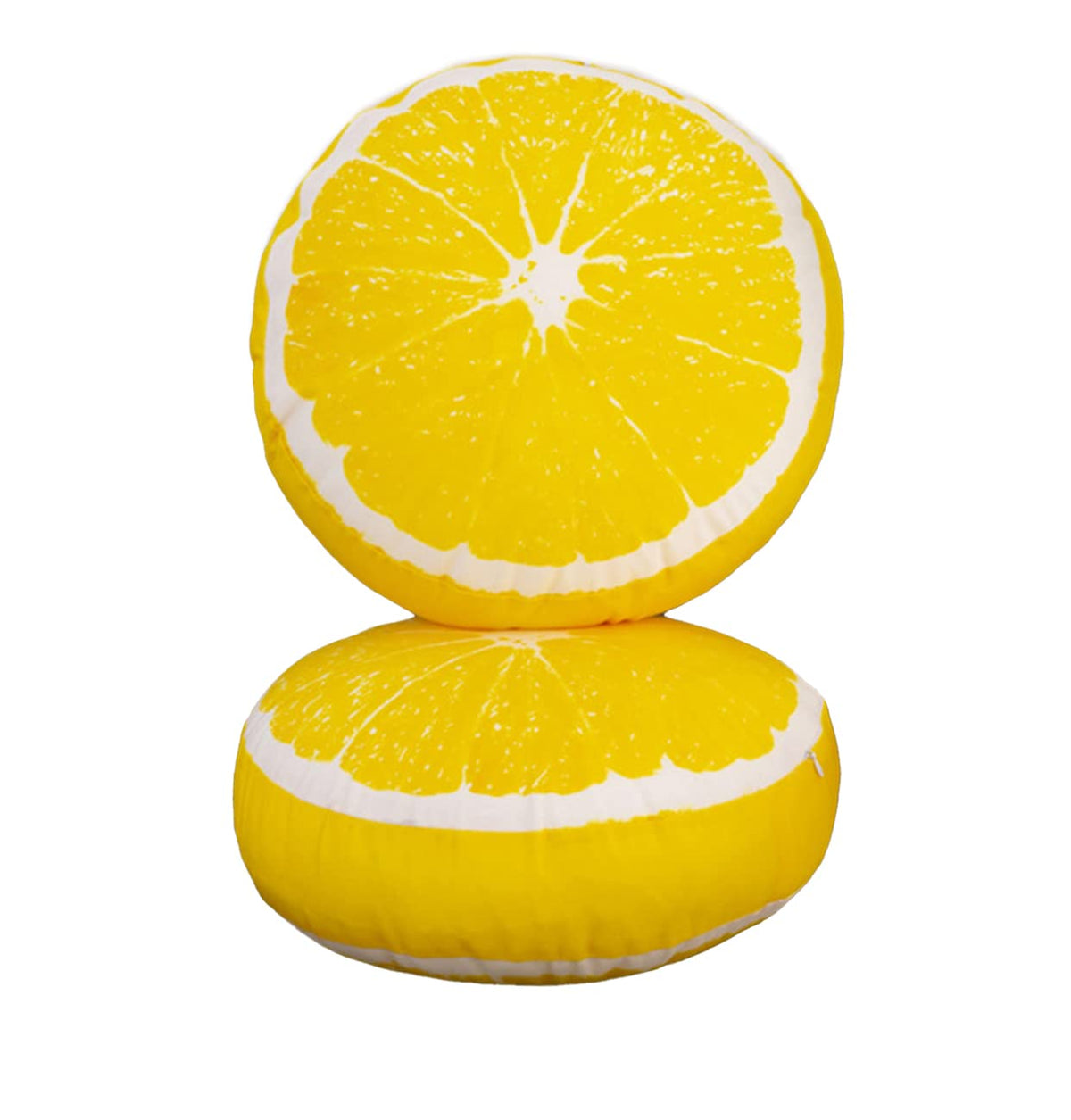 Fruit Pillow Creative Home Sofa Tatami Pillow Watermelon Futon Shaped Round Cushion Pillow(Green Lemon,35cm)
