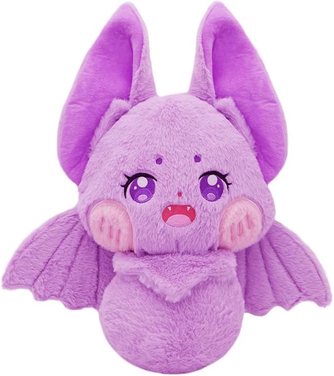Cuddly Gray Bat Plush Pillow Gothic Furry Bat Stuffed Gifts/13.7''