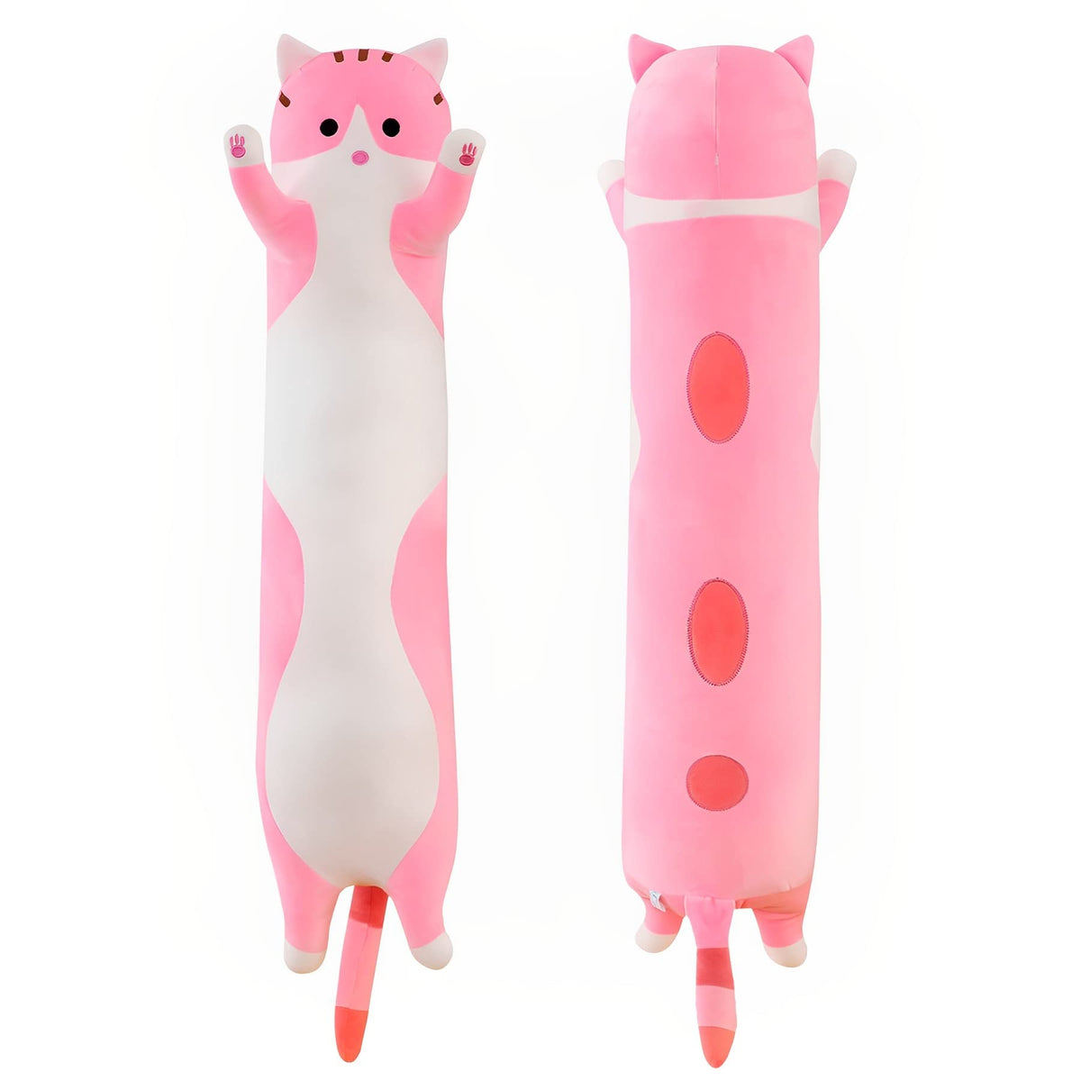 Shangman Long Cat Plush Pillow Stuffed Animal Toy Gift for Kids Grey 19.6in