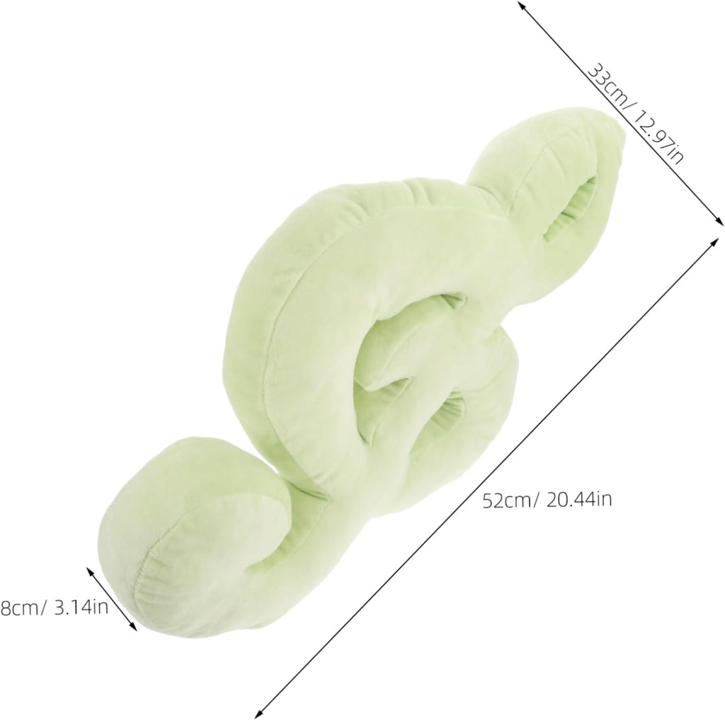 Cabilock Musical Note Plush Pillow for Couches and Beds, Light Green