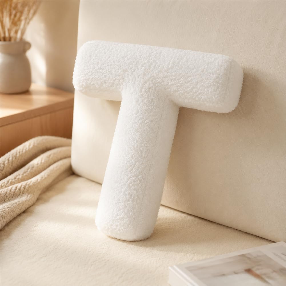 Letter Plush Pillow, Letter Hugging Throw Pillows, Decorative Initial Letter Shaped Throw Pillows for Bed Couch, Letter Pillows English Alphabet A to Z for Sofa Bedroom Living Room Decor (A)