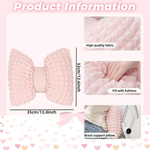 2 Pcs Bow Shaped Throw Pillow Bowknot Cushion Bow Lumbar Pillow Home Decorative Throw Pillows for Bed Couch Living Room Decor
