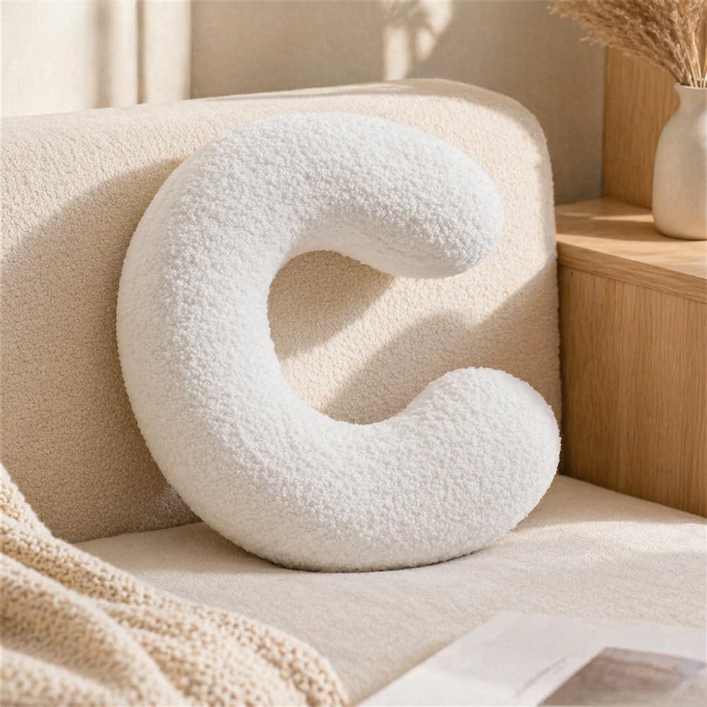 Letter Plush Pillow, Letter Hugging Throw Pillows, Decorative Initial Letter Shaped Throw Pillows for Bed Couch, Letter Pillows English Alphabet A to Z for Sofa Bedroom Living Room Decor (A)