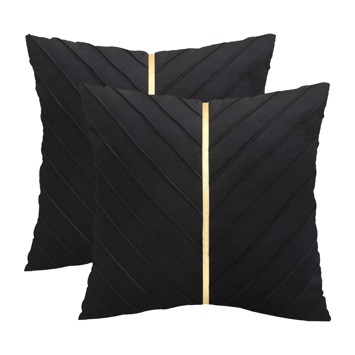 Velvet Throw Pillow Covers 18x18 Pack of 2 Gold Decor Olive Green
