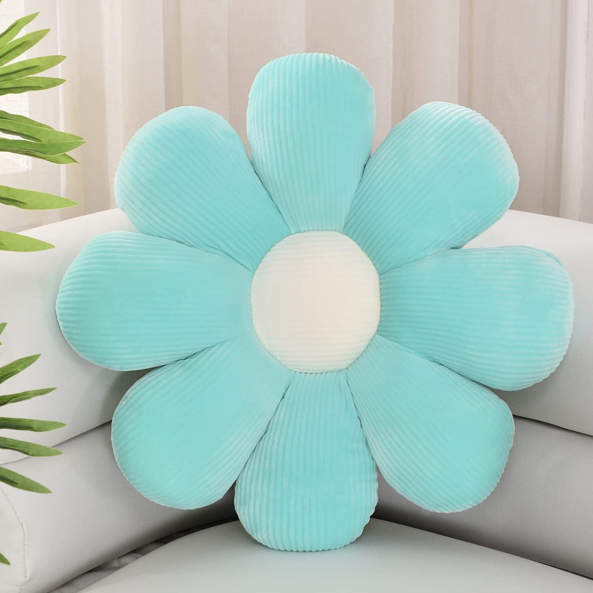 Sioloc Flower Shaped Throw Pillow Butt Cushion, Seating Cushion, Cute Room Decor & Plush Pillow for Bedroom Sofa Chair (Blush, 15.7")