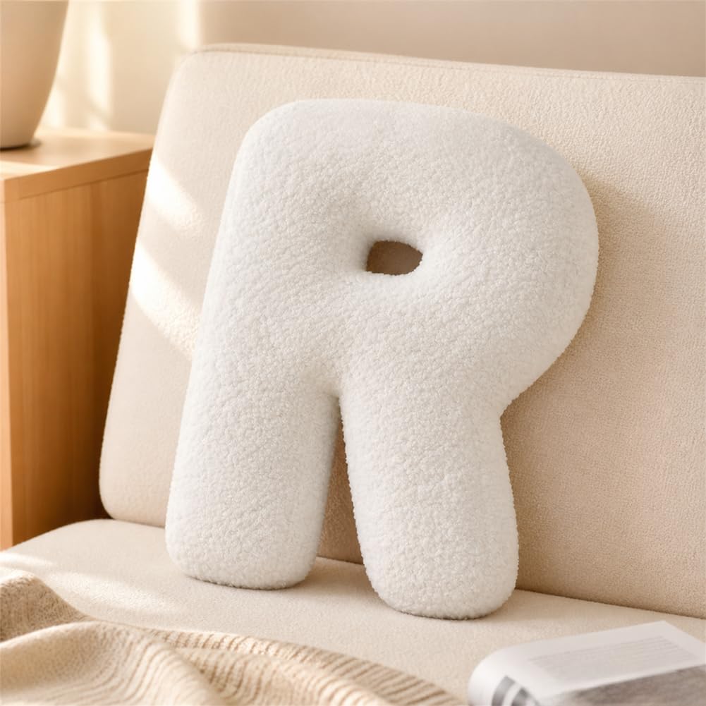Letter Plush Pillow, Letter Hugging Throw Pillows, Decorative Initial Letter Shaped Throw Pillows for Bed Couch, Letter Pillows English Alphabet A to Z for Sofa Bedroom Living Room Decor (A)