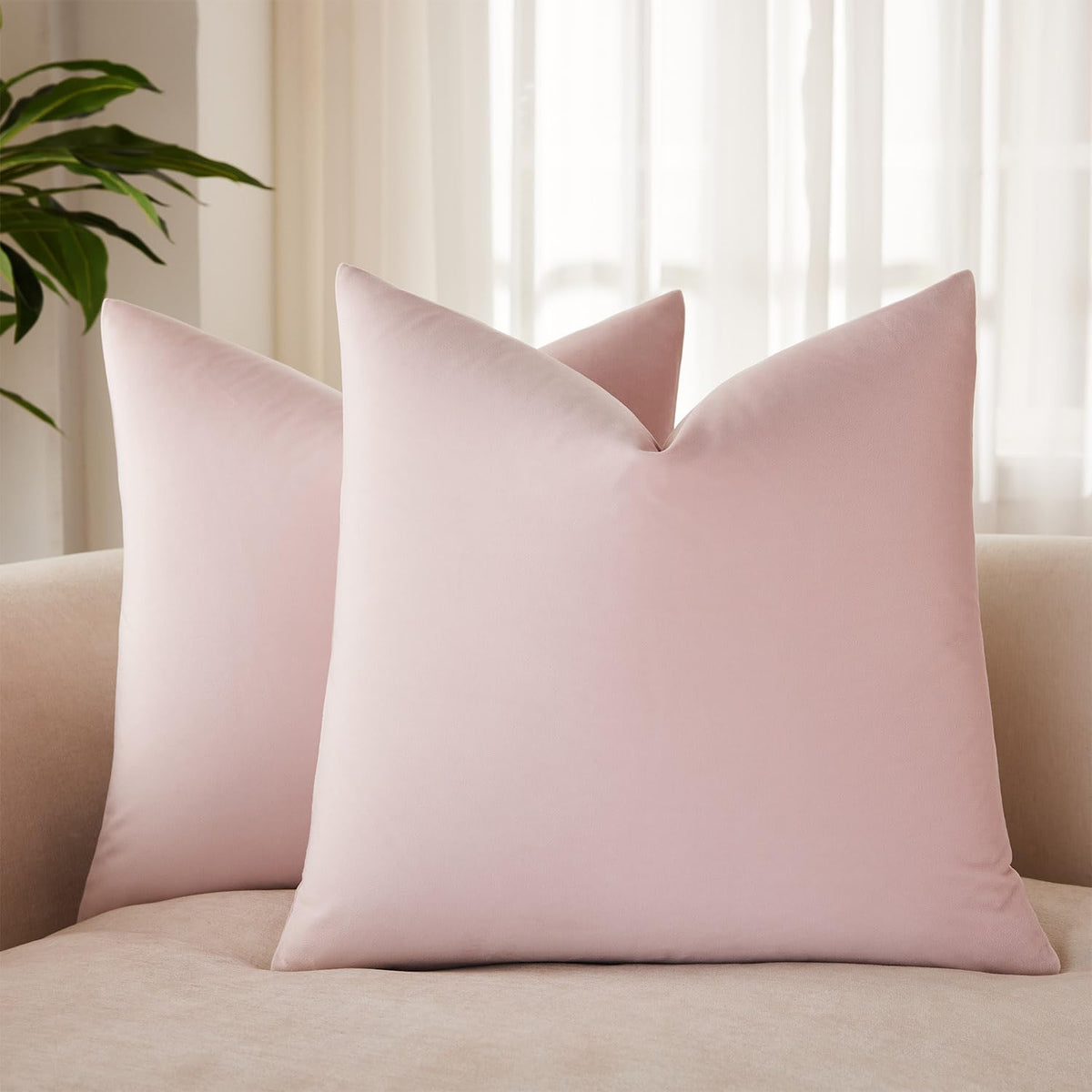 Velvet Throw Pillow Covers 18x18 for Couch Bed Sofa,Eggplant Purple