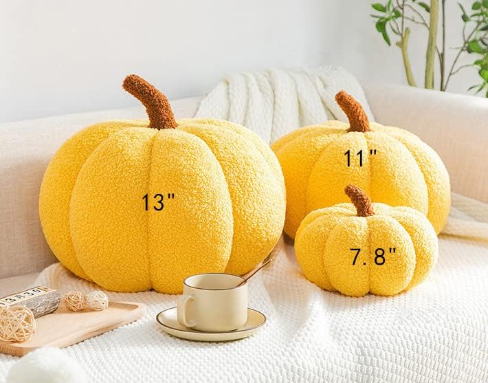 3D Simulated Pumpkin Pillow Plush Pillow Sofa Cushion (7.8inch, Red)