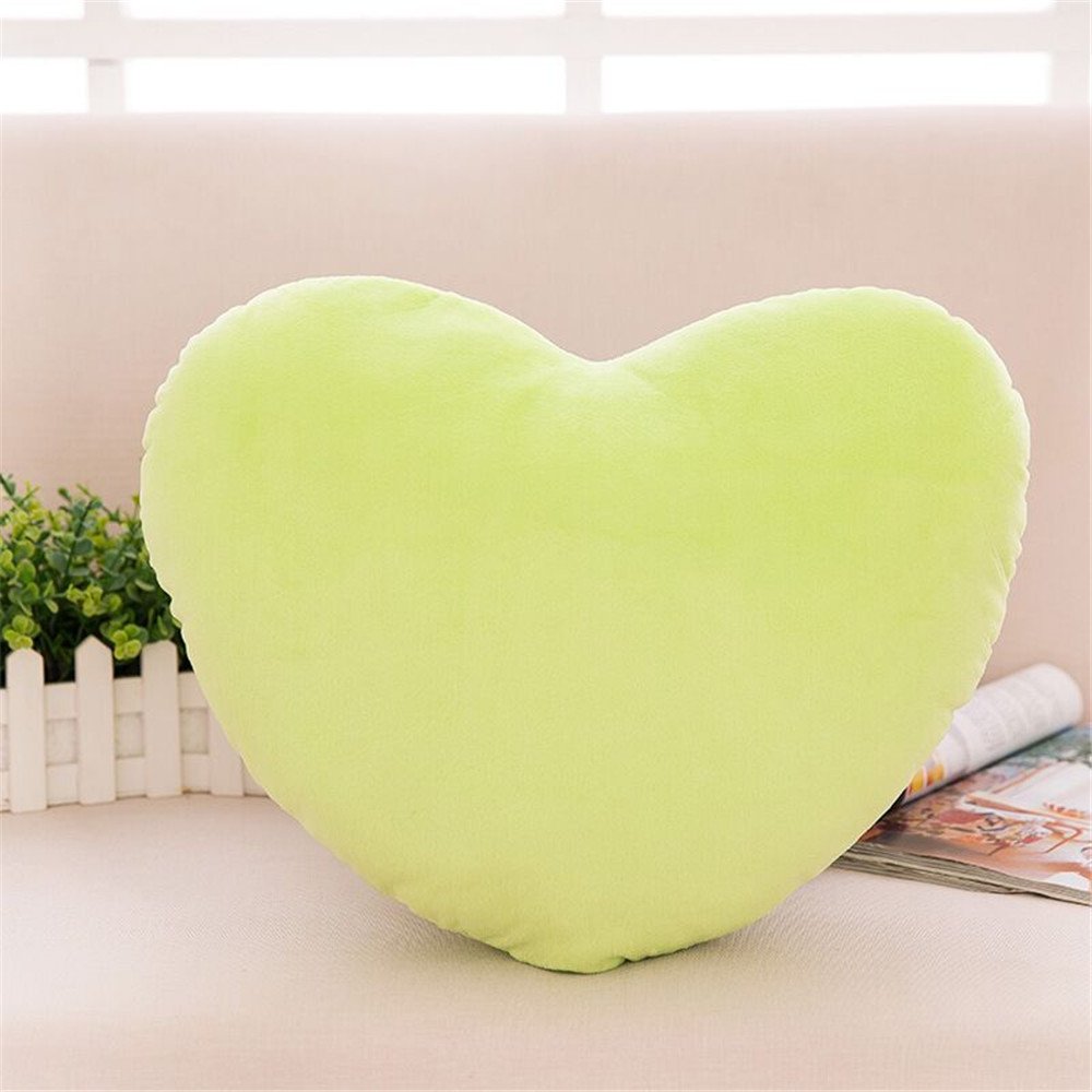 S_SSOY Plush Pillow Heart Shape Cushion Fluffy Throw Pillows Decorative Back Cushions for Friends Valentine's Day (Light Yellow)