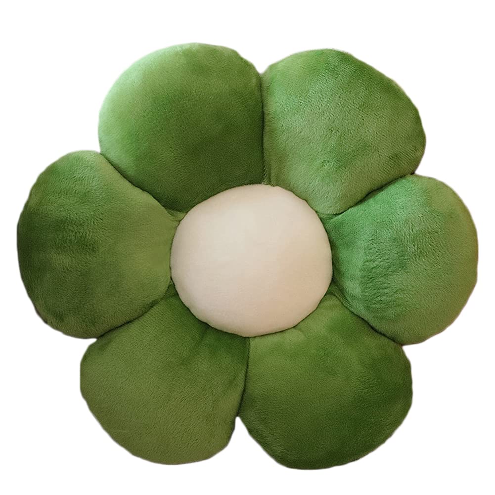 lannery Flower Plush Throw Pillows, Flower Floor Pillow Seating Cushion Toy for Reading, Room, Watching TV (11.8", White-2)