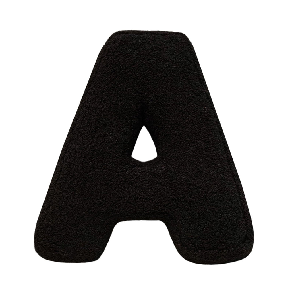 MOJUN Black Letter Pillows Cute Soft Plush Initial Letter Throw Cushion Decorative English Alphabet A to Z Letter Hugging Throw Pillows for Sofa Couch Bed Car Living Room Decoration Photo Prop, H