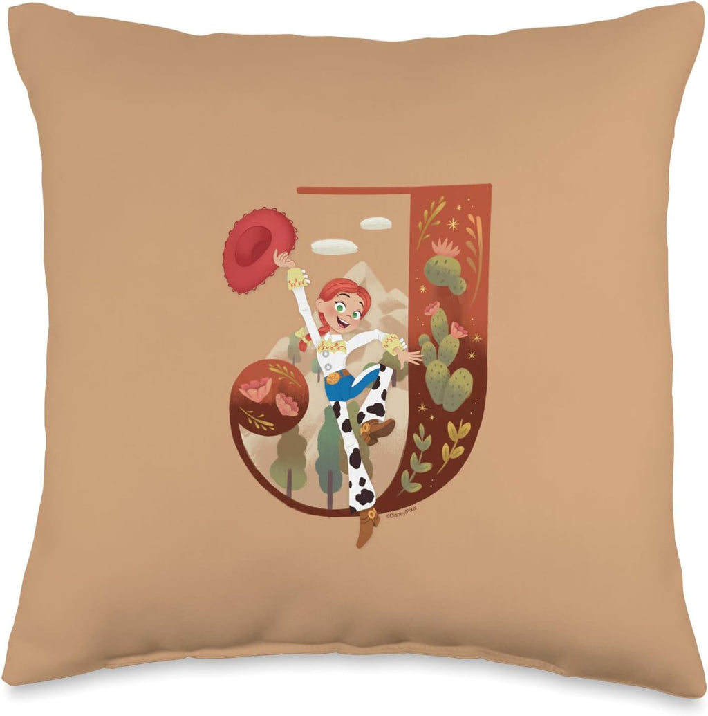 Disney and Pixar Alphabet Monogram Toy Story Letter J Jessie Throw Pillow