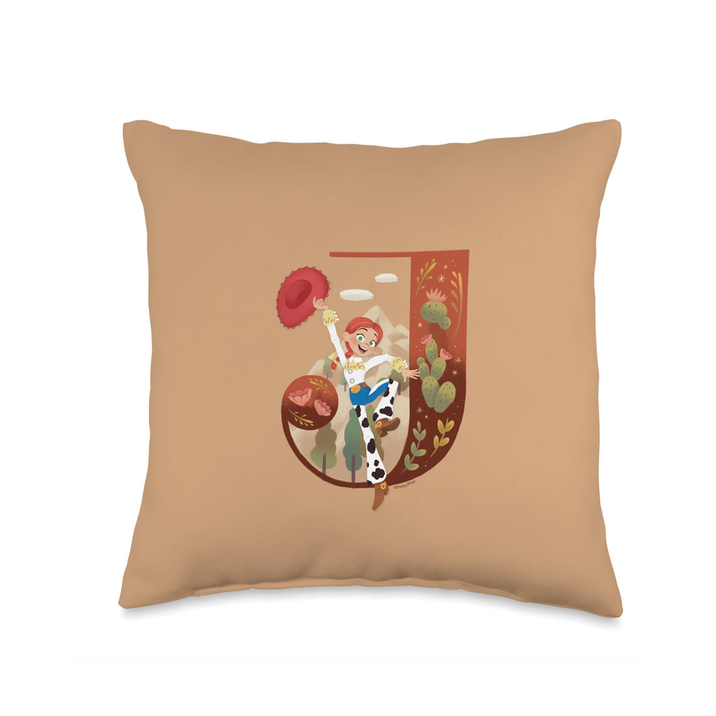 Disney and Pixar Alphabet Monogram Toy Story Letter J Jessie Throw Pillow
