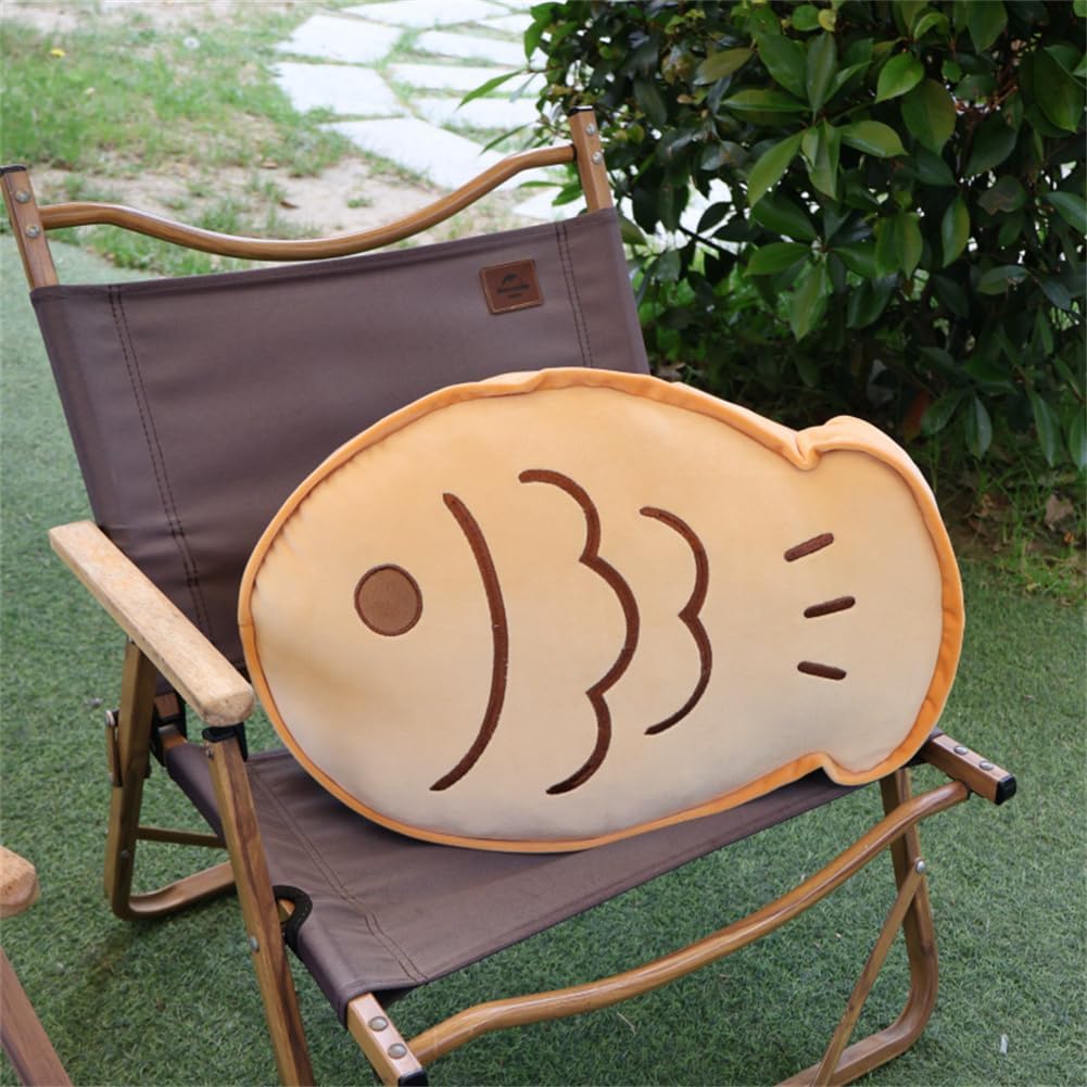 Cute Taiyaki Pillow - Fish Shaped Decorative Throw Pillow for Sofa & Couch, Soft Fish Cushion for Kids Room Decor, Fun Animal Food Pillow for Home Office Dorm Car, Gift Idea (9.8 * 5.9inch)