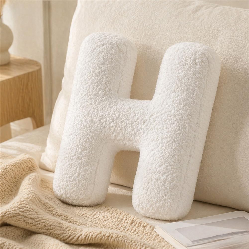 Letter Plush Pillow, Letter Hugging Throw Pillows, Decorative Initial Letter Shaped Throw Pillows for Bed Couch, Letter Pillows English Alphabet A to Z for Sofa Bedroom Living Room Decor (A)