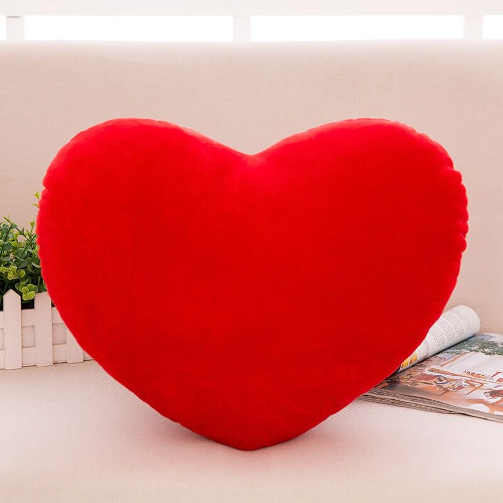 S_SSOY Plush Pillow Heart Shape Cushion Fluffy Throw Pillows Decorative Back Cushions for Friends Valentine's Day (Light Yellow)