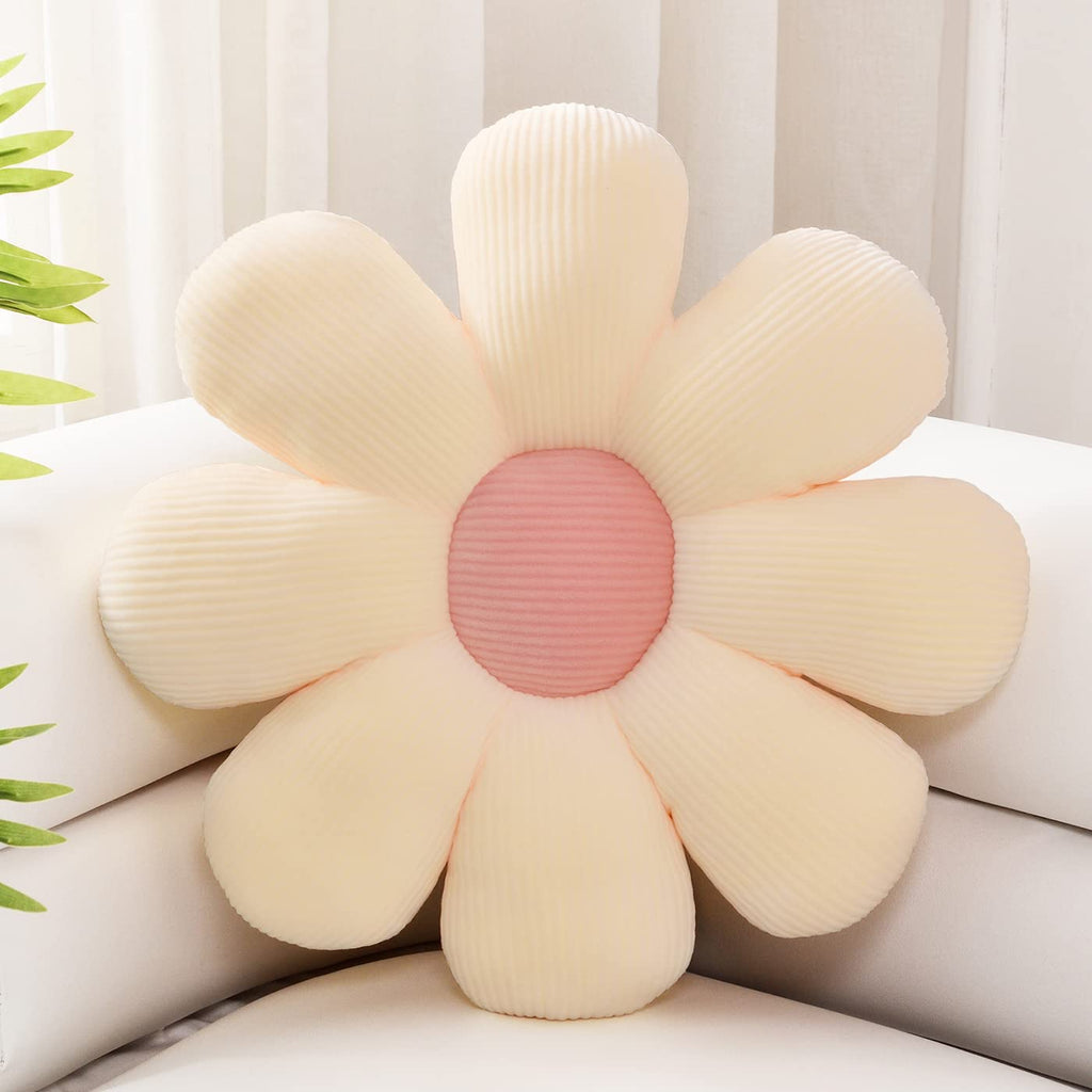 Sioloc Flower Shaped Throw Pillow Butt Cushion, Seating Cushion, Cute Room Decor & Plush Pillow for Bedroom Sofa Chair (Blush, 15.7")