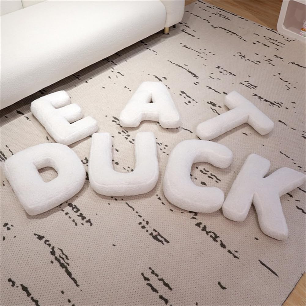 Letter Plush Pillow, Letter Hugging Throw Pillows, Decorative Initial Letter Shaped Throw Pillows for Bed Couch, Letter Pillows English Alphabet A to Z for Sofa Bedroom Living Room Decor (A)