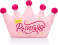 Sliner Crown Shaped Throw Pillow 16'' x 15'' Pink Plush Crown Princess