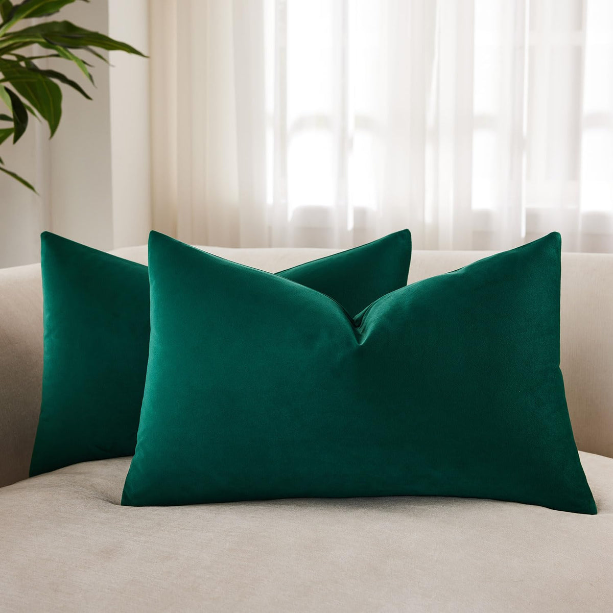 Velvet Throw Pillow Covers 18x18 for Couch Bed Sofa,Eggplant Purple