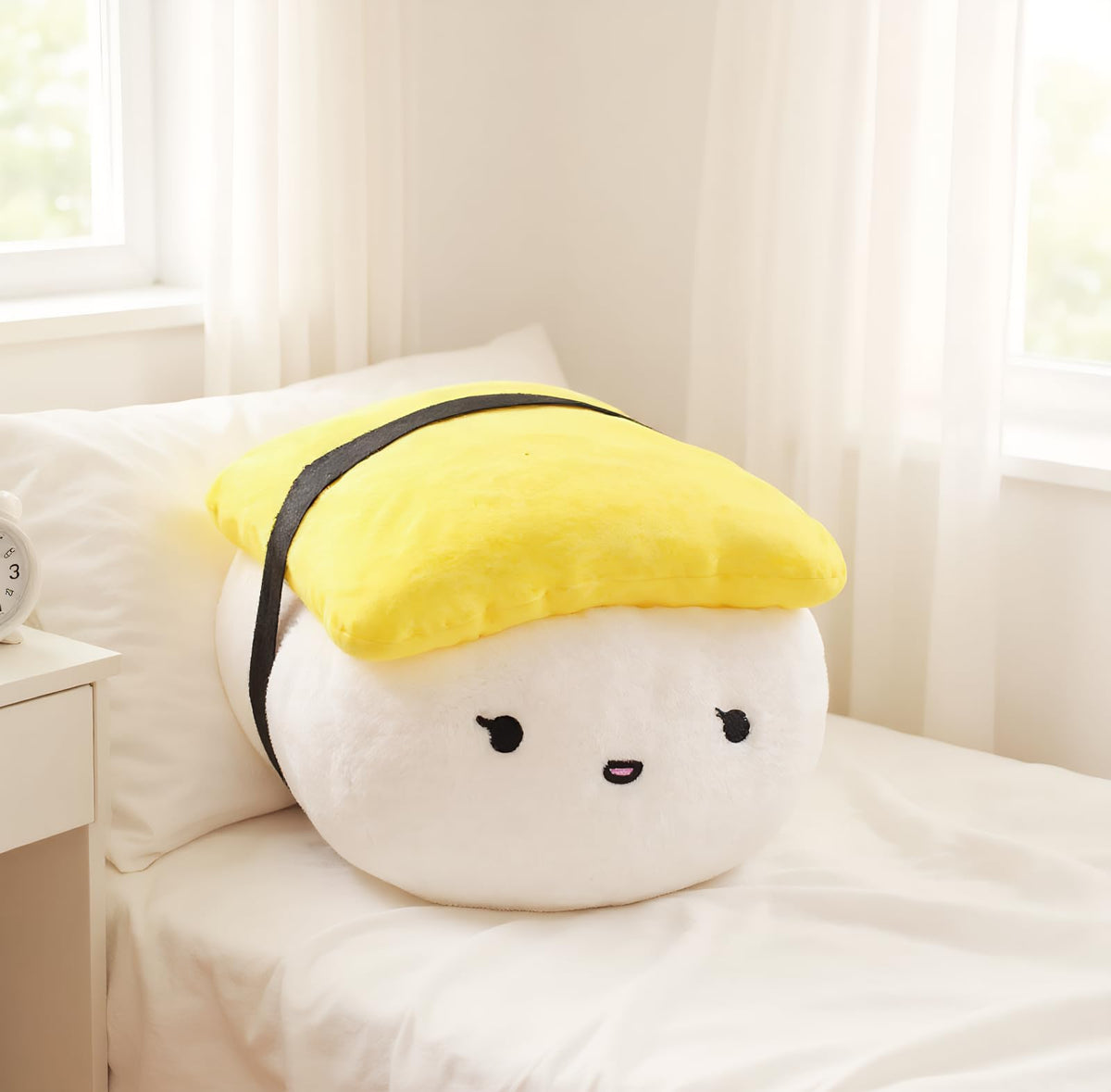 1 Piece Sushi Shaped Plush Throw Pillow Pink Chair Cushion Cute Pillows King Size Couch Pillow Funny Decorative Bed Pillows Fashion Seating Cushions with Bedroom Living Room Decoration (Dark Pink)