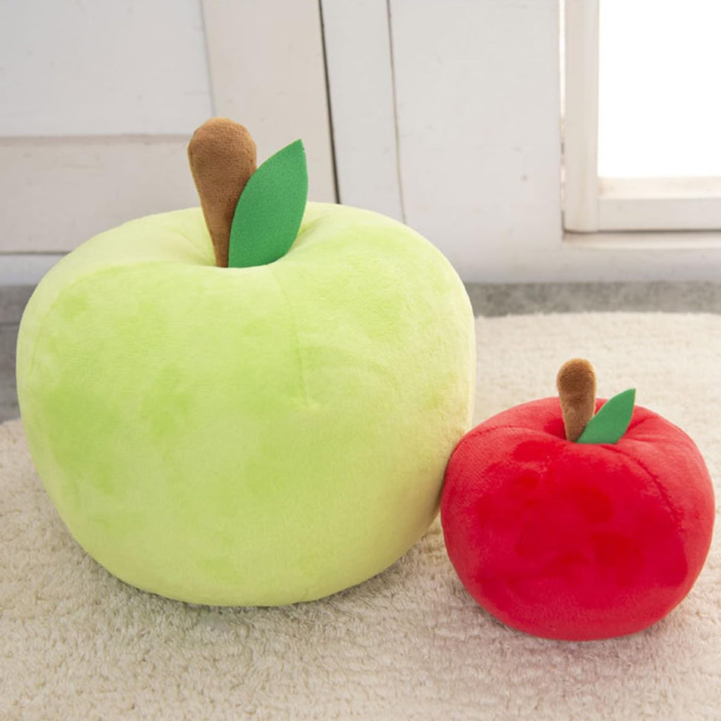 Simulation Apple Pillow Decorative Apple Shaped Throw Pillow for Couch, Sofa, Bed Soft Fruit Plush Pillows Floor Cushion for Home Decor, Living Room, Bedroom, Office (Red, 7.87inch)