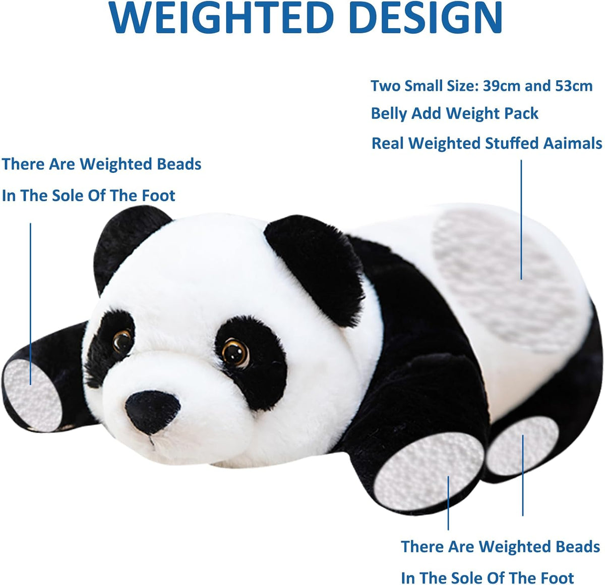 Hronsa Weighted Stuffed Animals, 15.3" Weighted Panda Plush Toy Cute Panda Weighted Plush Animals Pillow Gifts for Kids Adults