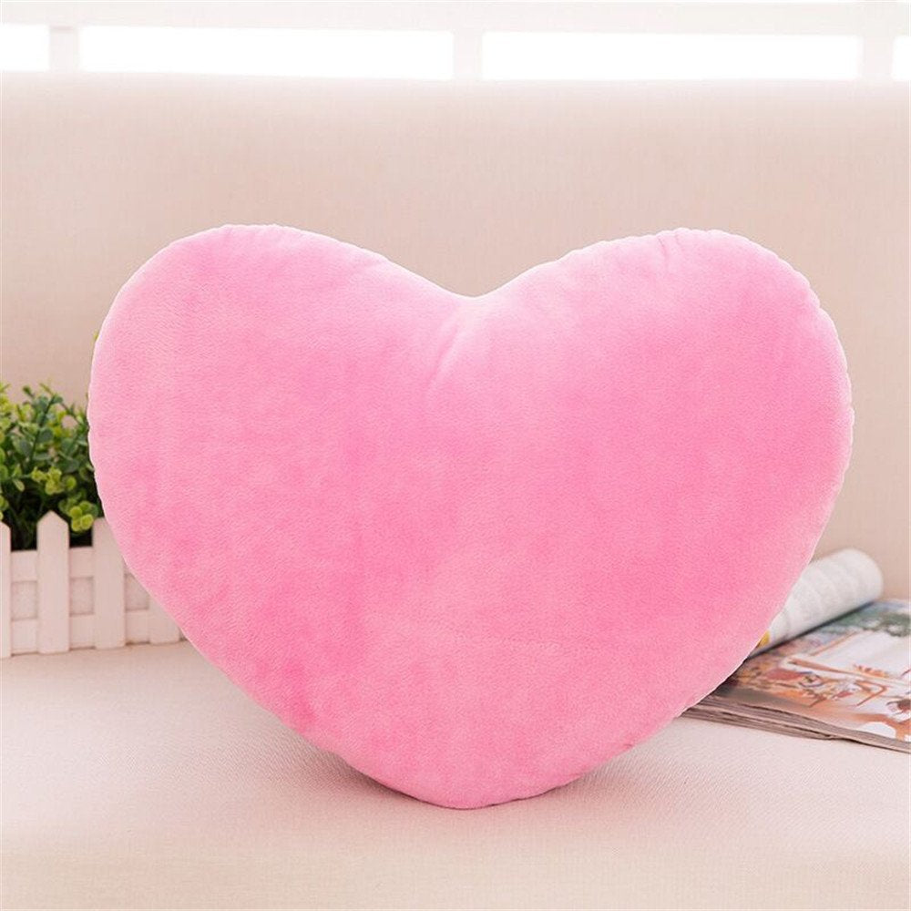 S_SSOY Plush Pillow Heart Shape Cushion Fluffy Throw Pillows Decorative Back Cushions for Friends Valentine's Day (Light Yellow)