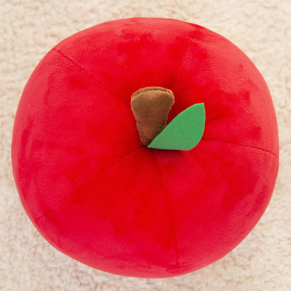 Simulation Apple Pillow Decorative Apple Shaped Throw Pillow for Couch, Sofa, Bed Soft Fruit Plush Pillows Floor Cushion for Home Decor, Living Room, Bedroom, Office (Red, 7.87inch)