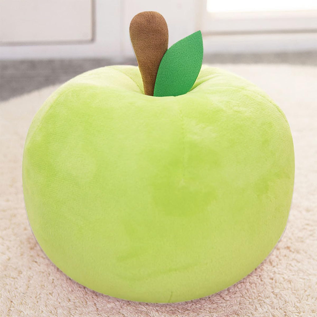 Simulation Apple Pillow Decorative Apple Shaped Throw Pillow for Couch, Sofa, Bed Soft Fruit Plush Pillows Floor Cushion for Home Decor, Living Room, Bedroom, Office (Red, 7.87inch)