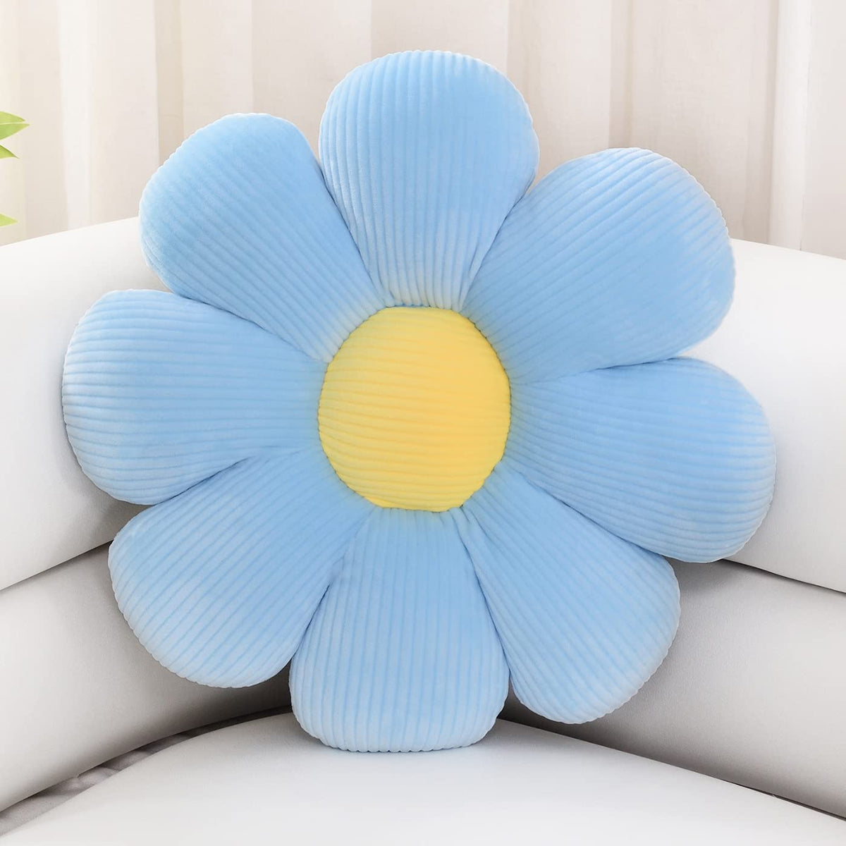 Sioloc Flower Shaped Throw Pillow Butt Cushion, Seating Cushion, Cute Room Decor & Plush Pillow for Bedroom Sofa Chair (Blush, 15.7")